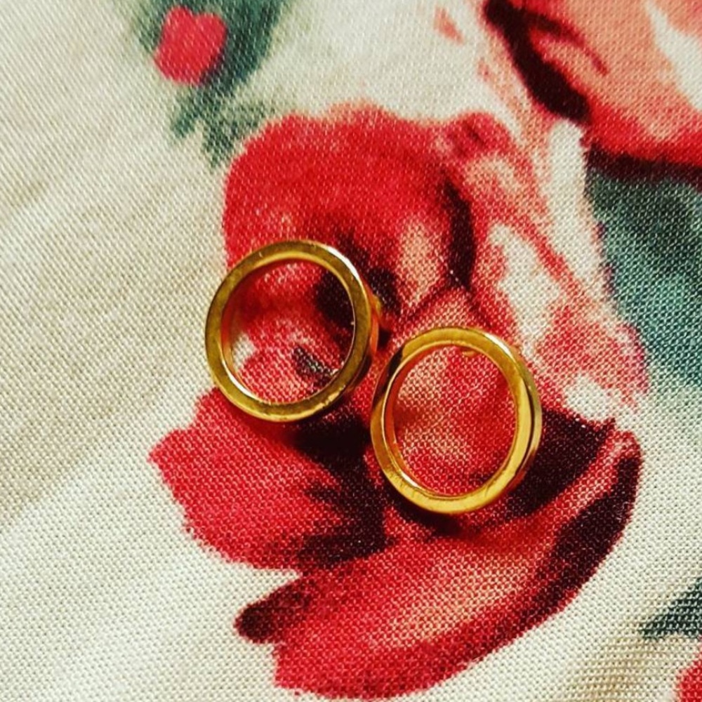 Mini Gold Hoop Earrings New On Card